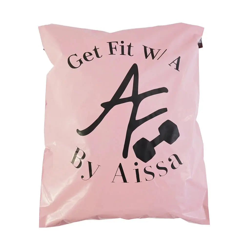50 matte apricot pink shipping bags, suitable for clothing, parties, and gifts. Custom logos supported.