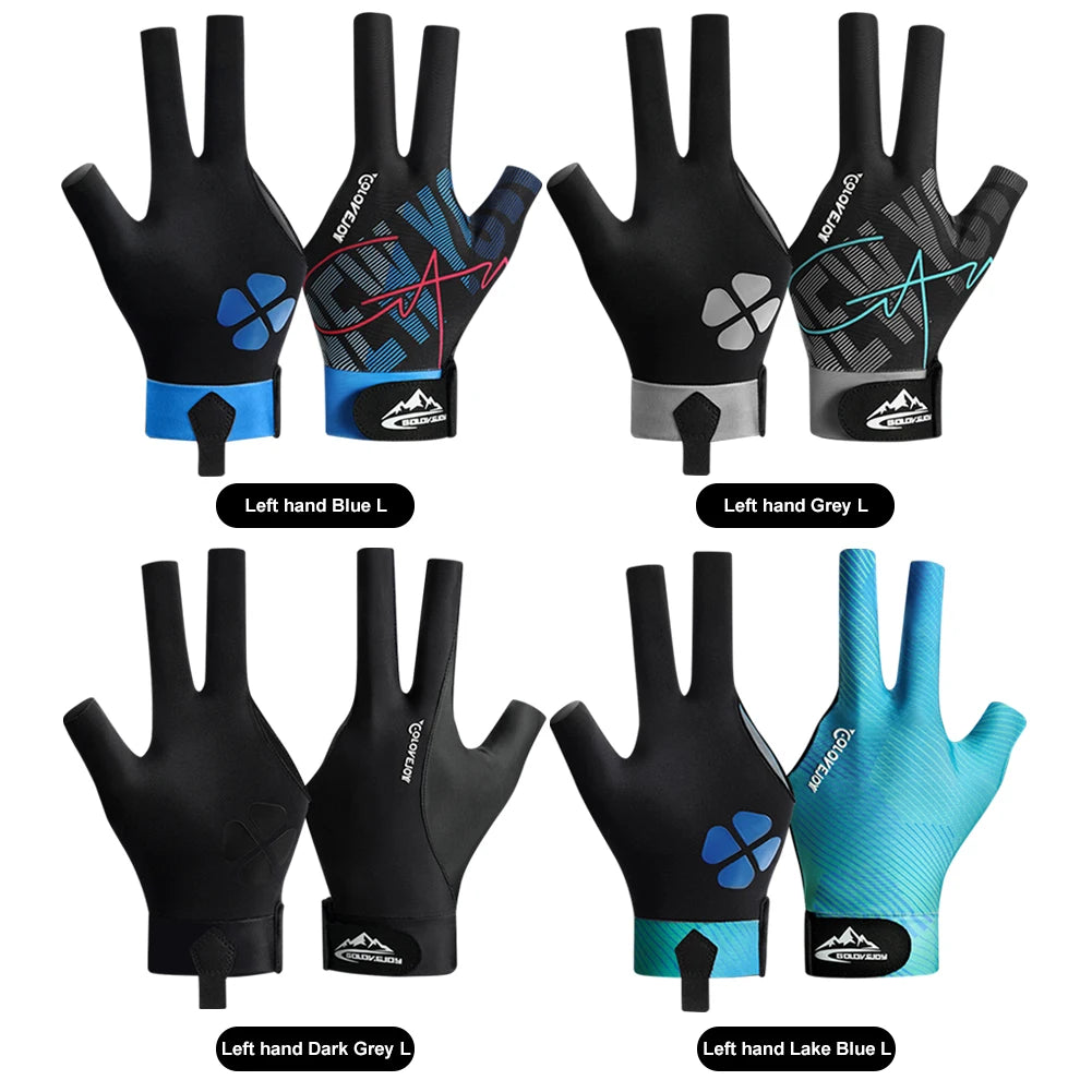 Billiards Glove Left Hand Anti-Slip 3 Finger Snooker Billiard Glove Adjustable Snooker Pool Gloves for Men Billiard Accessories