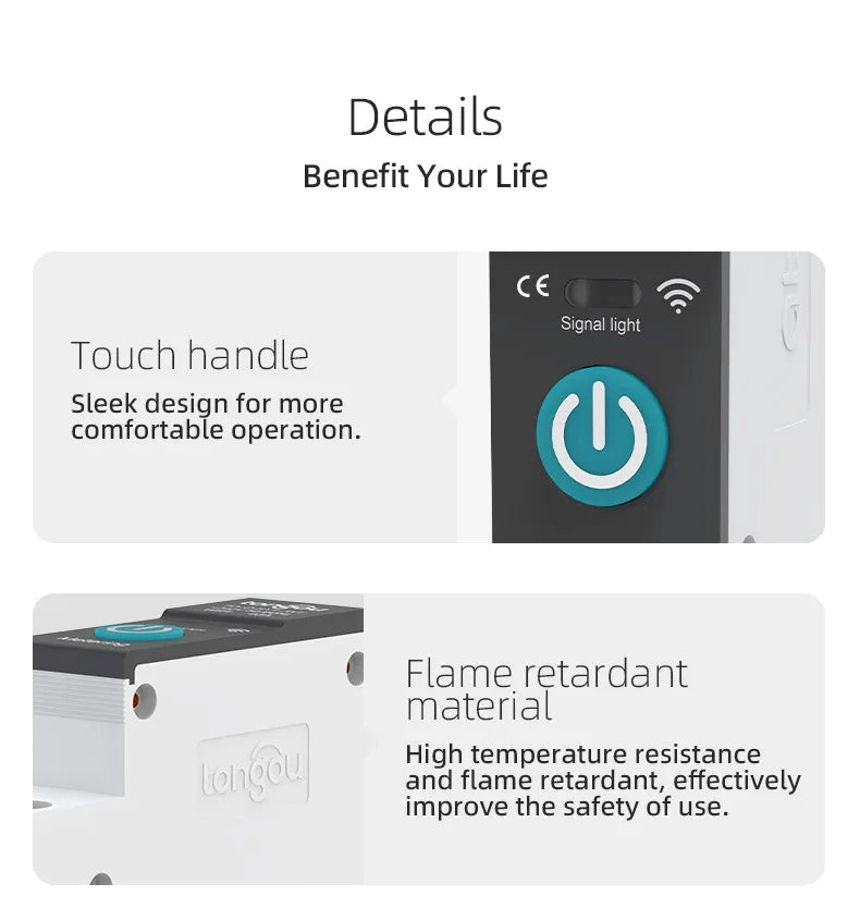TUYA WIFI Smart Circuit Breaker Power Metering 1P 63A DIN Rail for Smart Home  wireless Remote Control Switch by APP TONGOU