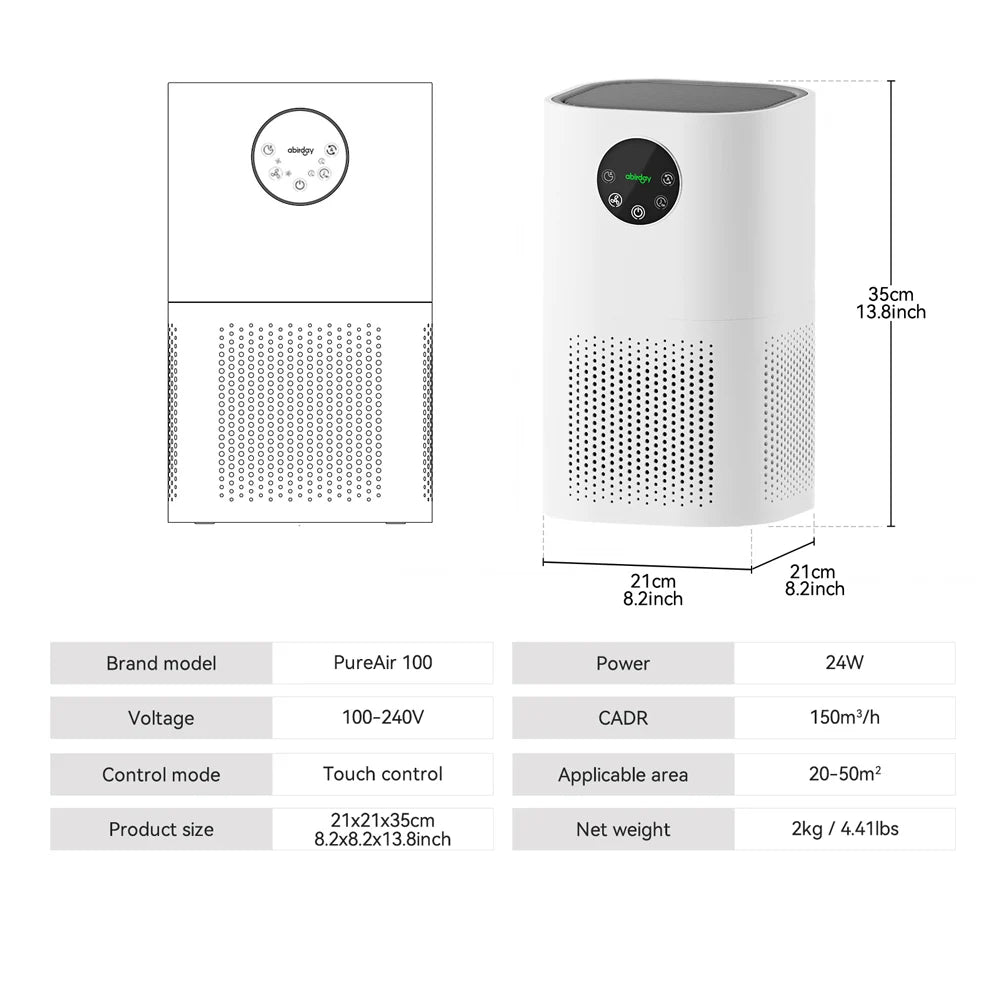 Air Purifier with Humidifier Combo for Home Allergies and Pets Hair, Smokers in Bedroom, H13 True HEPA Filter，2-in-1