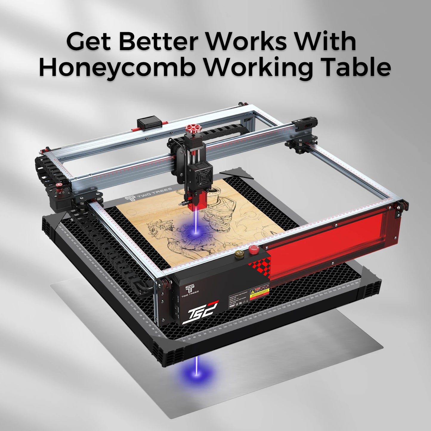 TWOTREES Laser Cutting Honeycomb Working Table for CO2 or diode Laser Engraver Cutting Machine Multiple sizes Honeycomb Panel