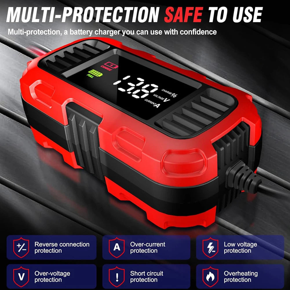 12V 2A Motorcycle Battery Charger Smart Battery Charging Tool Car Motorcycle Lead Acid Battery Charger for Car Truck Battery