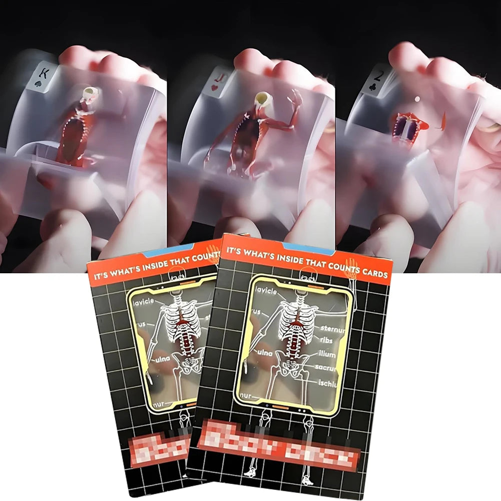 Funny Anatomy Poker Reusable Body Transparent Playing Cards Multi-Purpose Human Anatomy Playing Cards for Friend Gifts