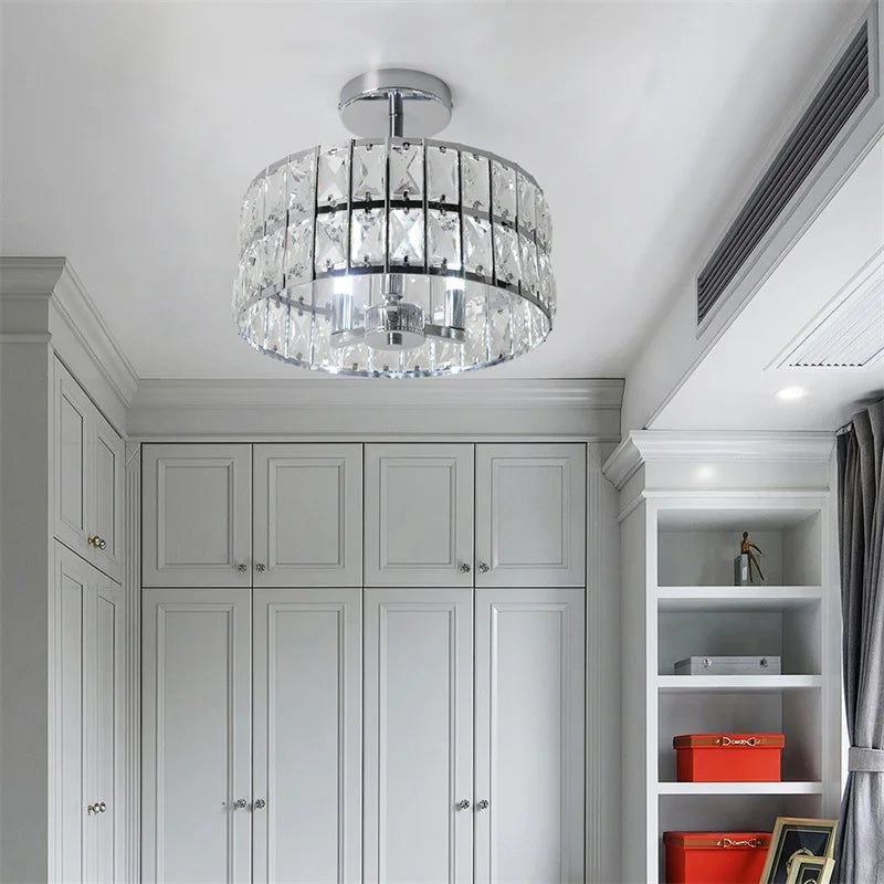 K9 Crystal Dining Table Pendant Lamp Bedroom Hanging Lamp Retro Luxury Style Suitable For Kitchen Plafon Ceiling Chandelier