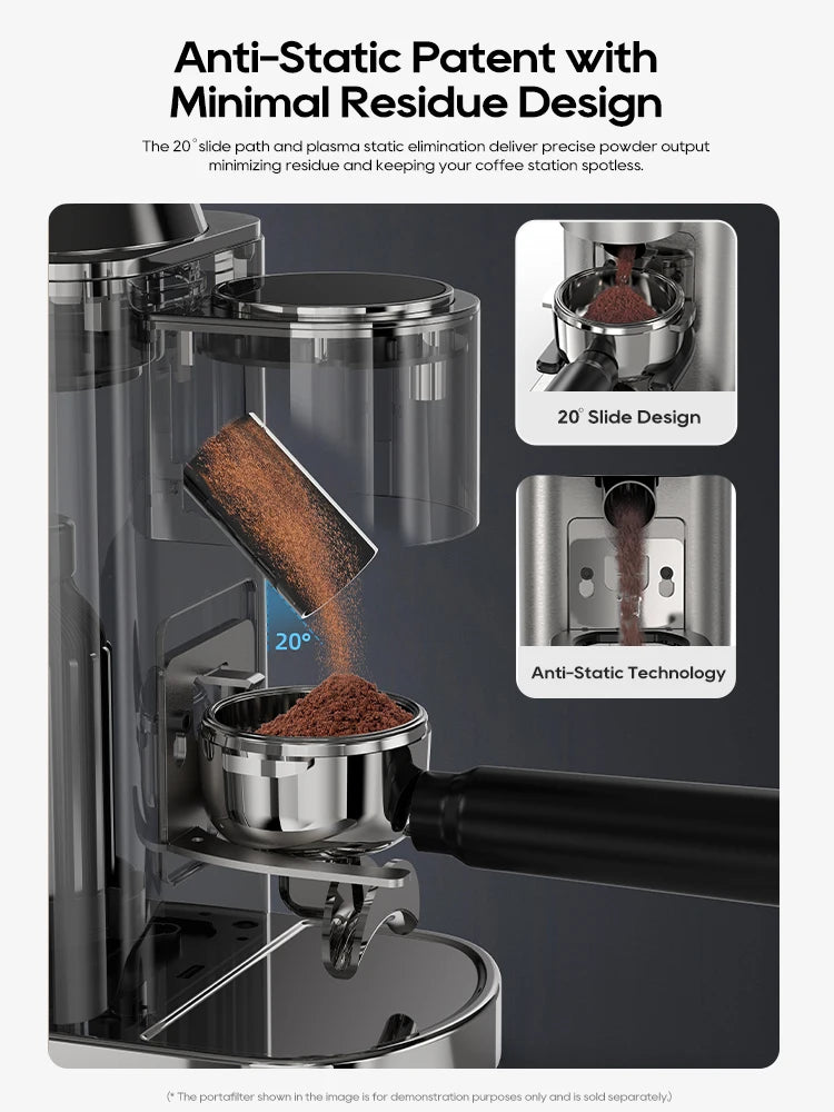 HiBREW Automatic Coffee Mill Electric Coffee Grinder with 48 Gears for Espresso American Coffee Pour Over Visual Bean Storage G7