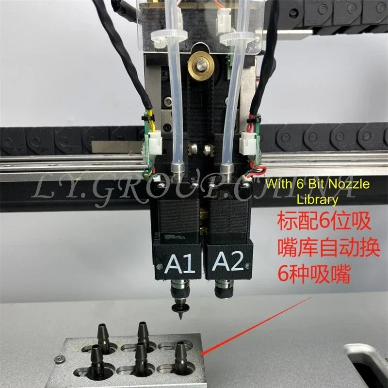 Q2S Dual 6 Heads 54 Bits Full Vision Desktop Automatic SMT Pick and Place Machine Chip Mounter