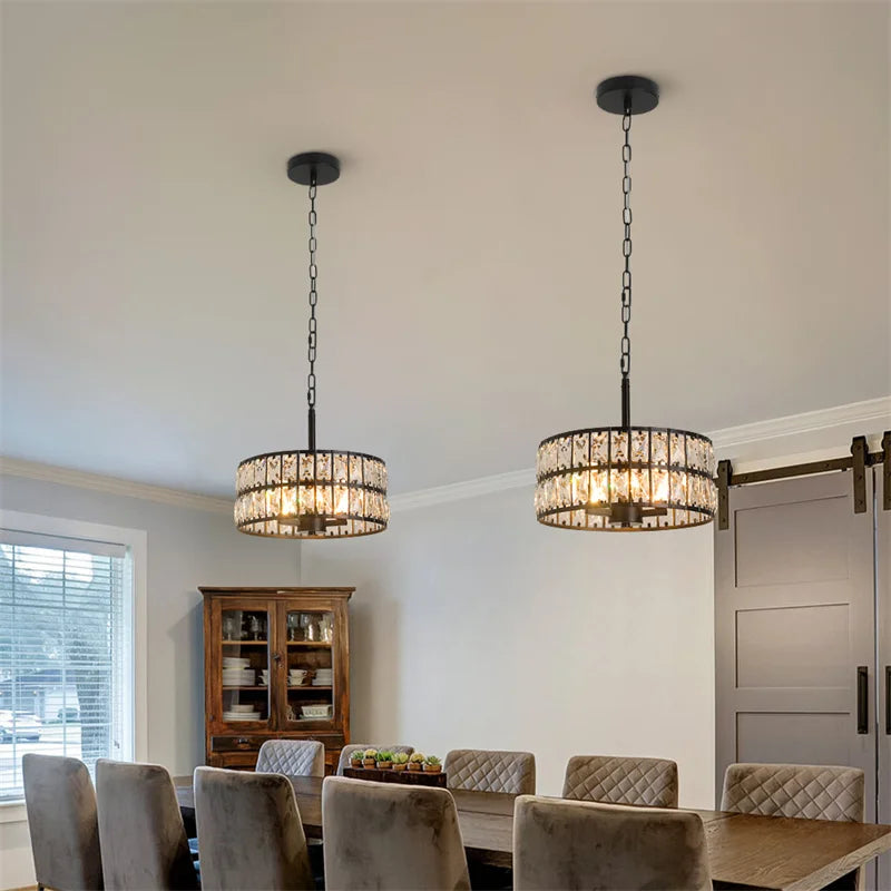 K9 Crystal Dining Table Pendant Lamp Bedroom Hanging Lamp Retro Luxury Style Suitable For Kitchen Plafon Ceiling Chandelier