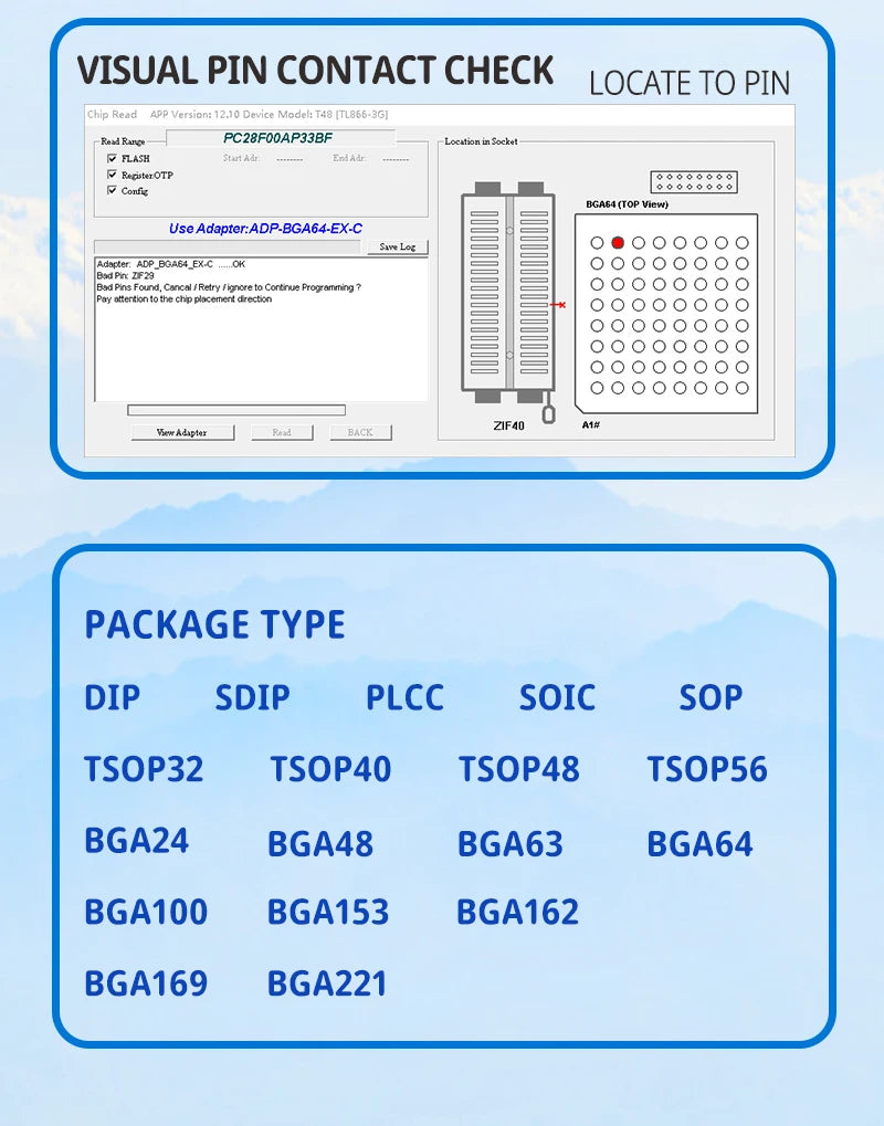 XGecu NEW T48 (TL866-3G) Programmer Support 34000+ ICs for SPI/Nor/NAND Flash/EMMC BGA/TSOP/SOP/PLCC +7 parts