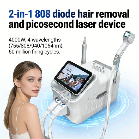 Newest 2 in 1 Multifunction Epilation Diode Laser Hair Removal Machine Pico laser Nd Yag tattoo removal machine Carbon Peeling