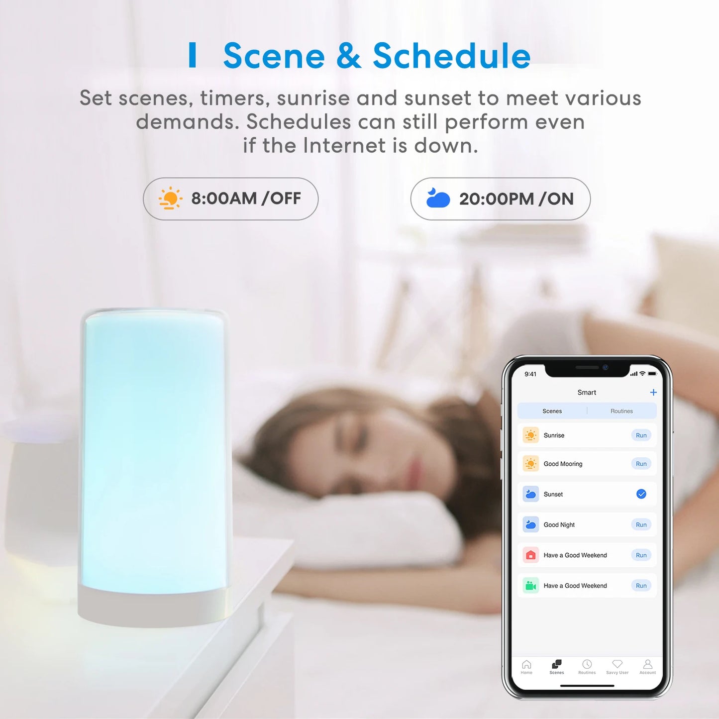 Meross HomeKit Smart Lamp RGBWW LED Wi-Fi Night Lamp MSL430 6W Touch Sensor Dimmable Bedside Light Support Alexa