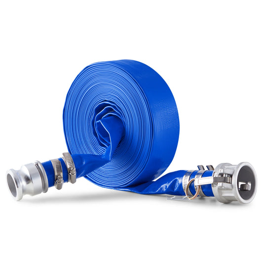 SucceBuy Backwash Hose 1.5in/2in/3in x 50ft/100ft PVC Hose with Clamps, Camlock, Aluminum Fittings, Fit Various Pumps Purposes