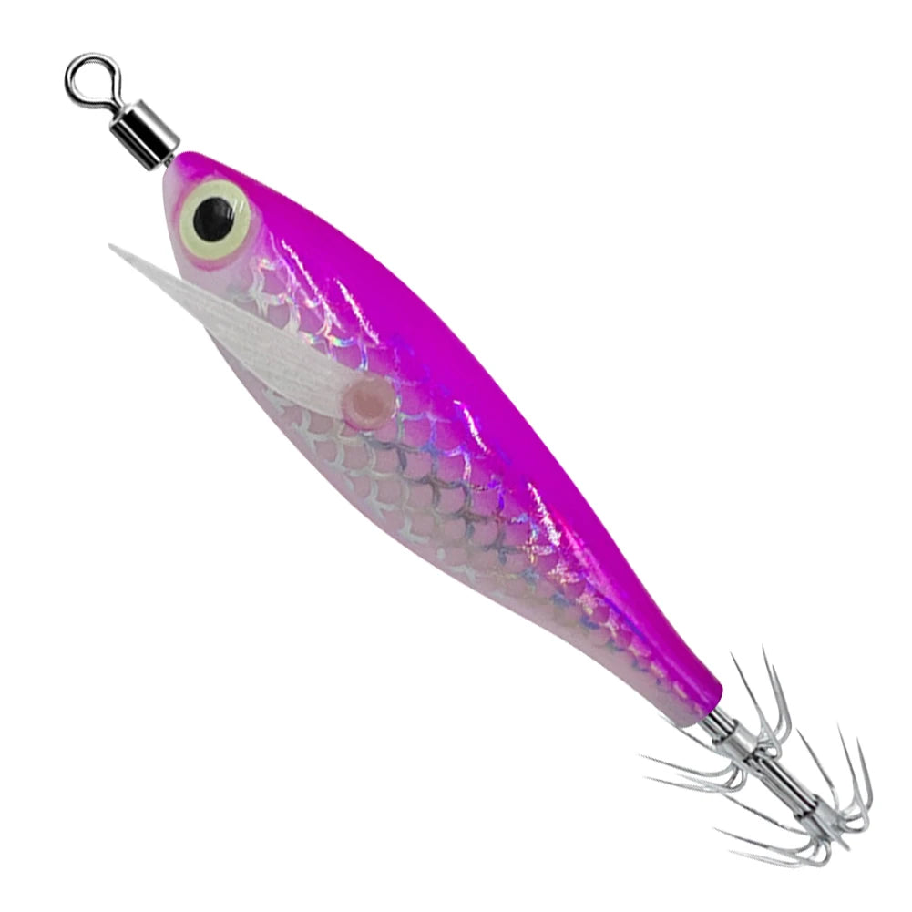 Luminous Squid Hook Squid Fishing Lure with 3D Eyes Cuttlefish Attracting Lure Glow In The Dark Squid Bait for Night Fishing