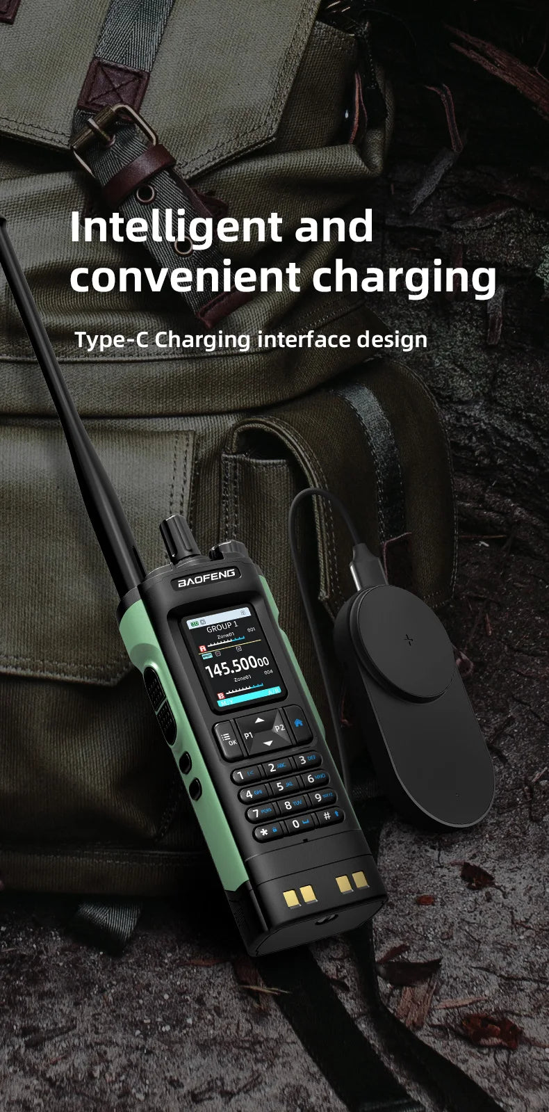 New BAOFENG DM32 Walkie Talkie DMR GPS 10W Programming Multi Band Wireless Copy Frequency Type-C DM-32UV Ham 2 Way Ra