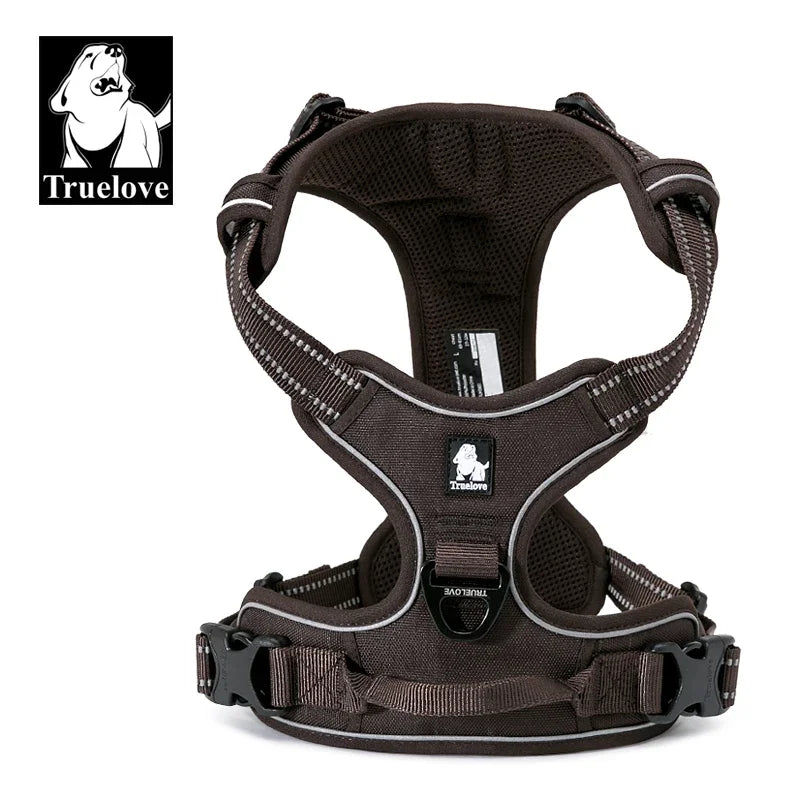 Truelove Pet Harness Reflective Nylon Large Pet Dog Harness All Weather Padded Adjustable Safety Vehicular Leads for Dog TLH5651