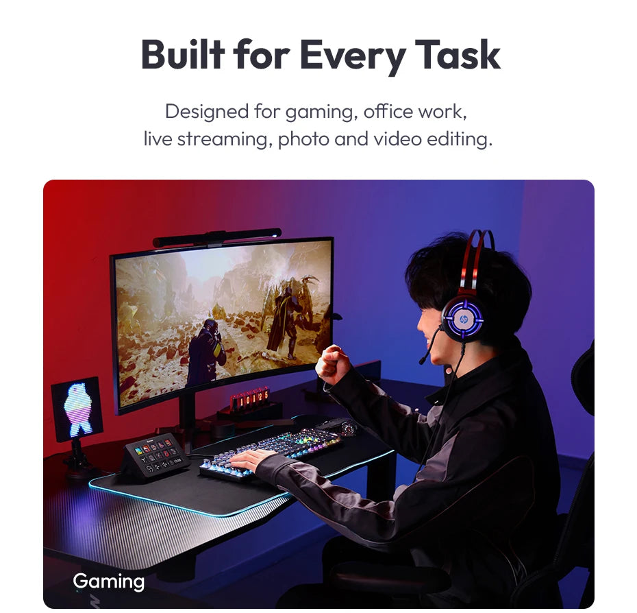 Ulanzi D200 Live Streaming Controller 13 LCD Keys for Vlog Content Creation Photo Video Editing Gaming Office Work