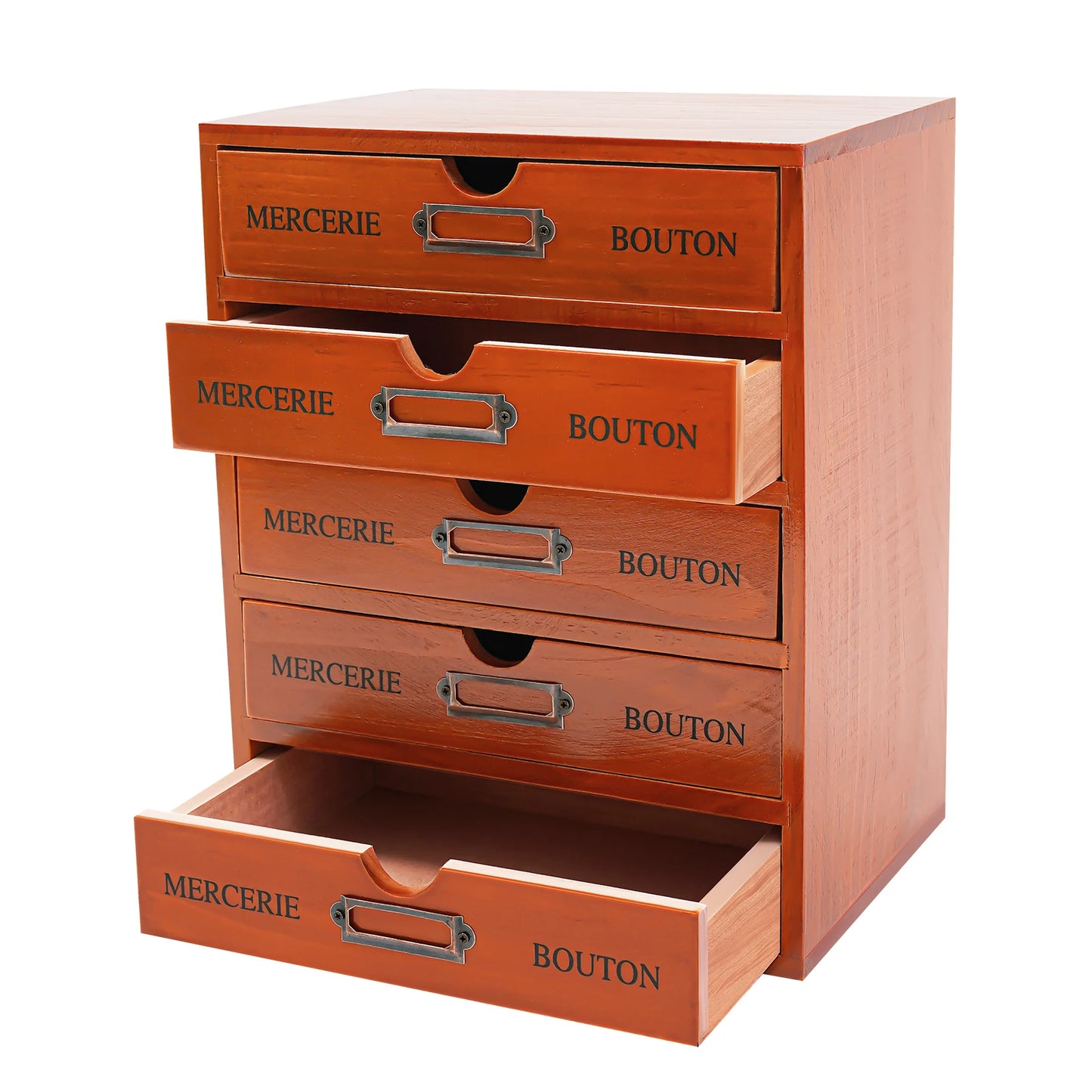 5 Drawer Wooden Desk Organizer 23*17.5*5cm Storage Drawers Vintage Shelf Drawer Used in an Office Study Bedroom Dresser