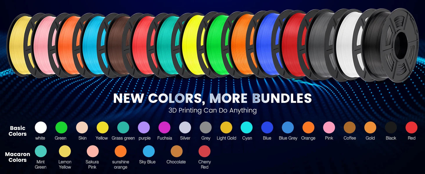SUNLU 5KG 3D Filament PLA+/PLA+2.0/AntiString PLA /PLA Meta/High Speed PLA Filamnet 1.75mm 1KG Filament for 3D Printer& 3D Pen