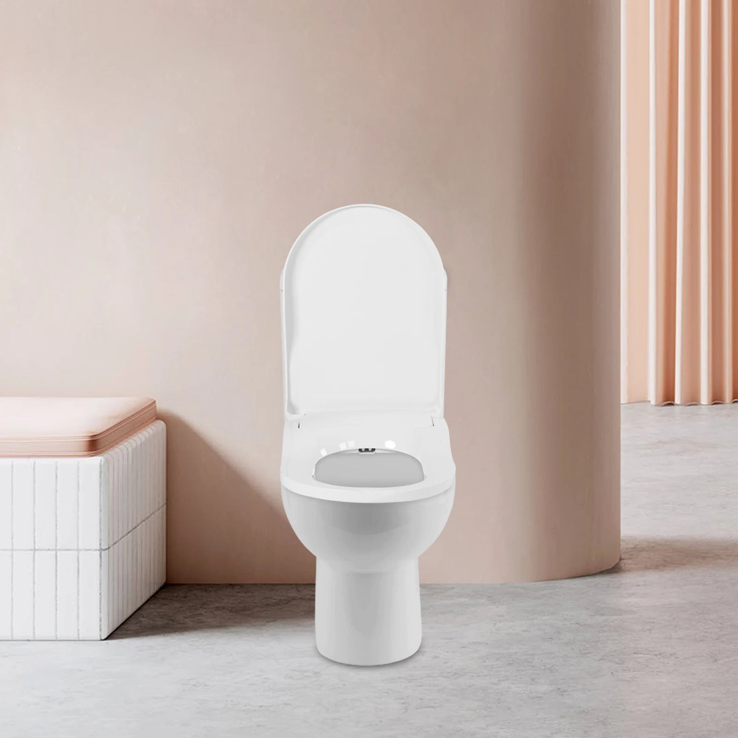 White D-Type PP Non-Electric Bidet Toilet Seat for Elongated Toilets Dual Nozzle System 48x35x7.8cm Bidet Seat