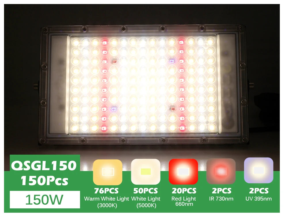 50W 100W 150W LED Grow Light With Stand Full Spectrum Sunlike LED Phyto Lamp For Indoor Greenhouse Plant Growth Lighting