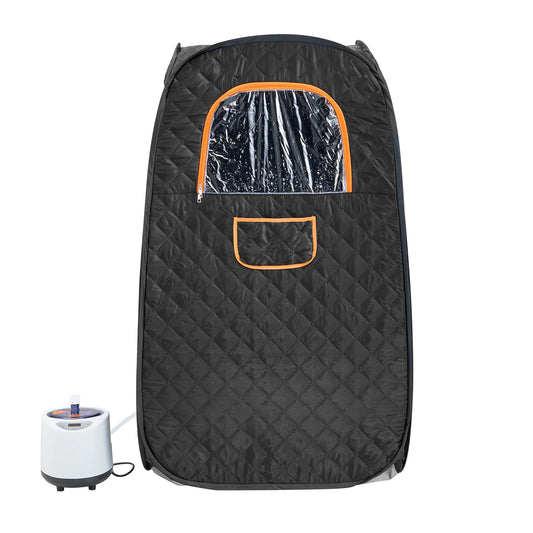 SucceBuy Compact Portable Steam Sauna Tent 1200 Watt Home Therapeutic for Detox Relaxation Time Remote Control Personal for Home