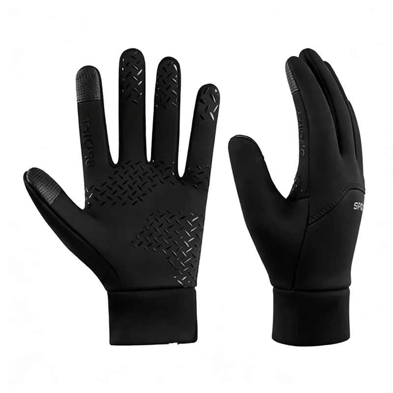 Men Women Winter Warm Gloves Plush Lined Windproof Coldproof Water-resistant Non-slip Touchscreen Gloves for Outdoor Sports