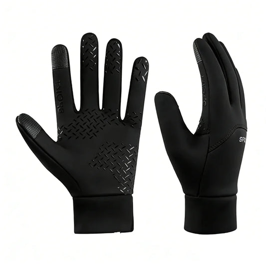 Men Women Winter Warm Gloves Plush Lined Windproof Coldproof Water-resistant Non-slip Touchscreen Gloves for Outdoor Sports