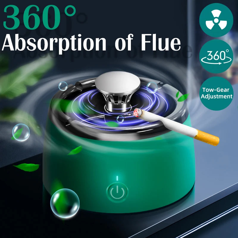 Ashtray with Air Purification USB Charging Smoke Automatic Removal Ashtrays Smoke Eliminator Air Purifier Ash Tray for Home