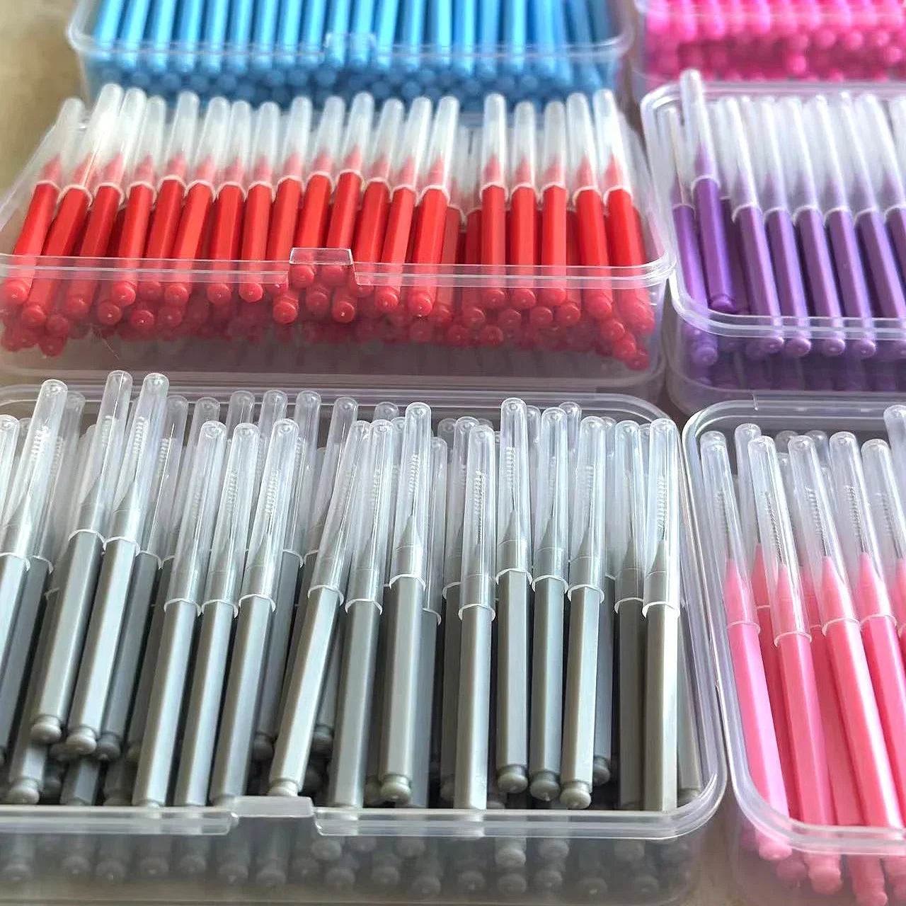 New 100Pcs/Box I-type Push Pull Interdental Brush 0.6-1.5Mm Cleaning Between Teeth Oral Care Orthodontic I Shape Tooth Floss