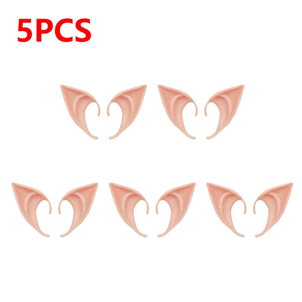 1-10Pairs Halloween Elf Ears,Latex Ears for Angel,Halloween Cosplay Decoration,Masquerade Costume,Fairy Photo Props for Girl