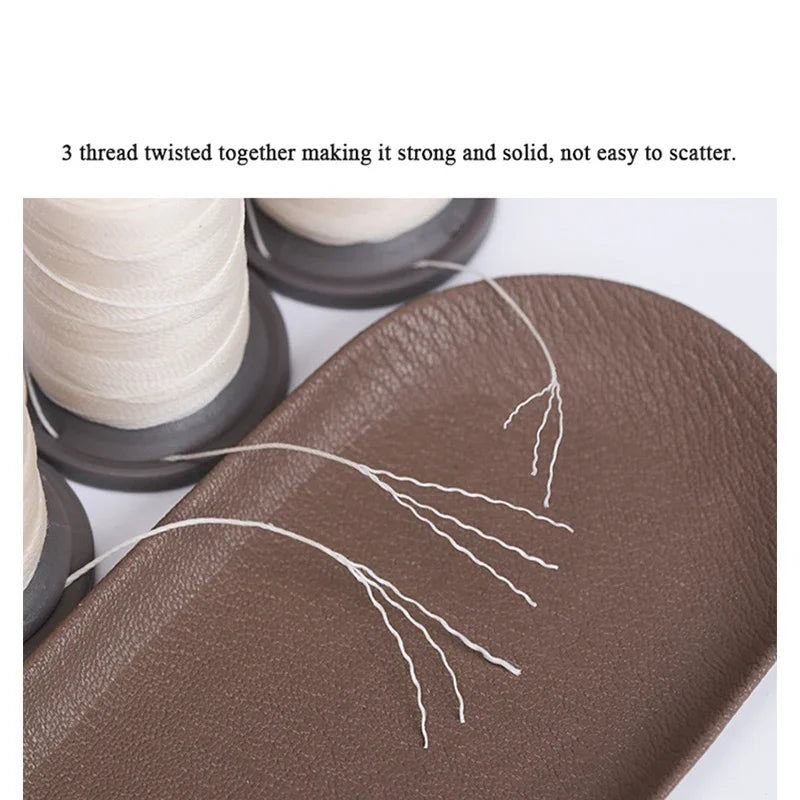 WUTA 1 Set 20 Pcs Leather Craft Thread Round Waxed Thread Polyester Hand Sewing Line High Quality DIY Leather Tools Work Cord