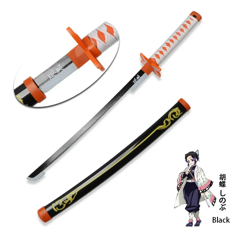 Anime Bamboo Katana 80cm /31.5in  Wooden Sword Cosplay  Props Giyuu Blue Tanjirou Kyoujurou Party Gift