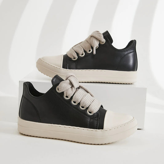 Men's Coarse Shoelaces, Low Cut Flat Bottom Casual Shoes, Minimalist College Style Sports Shoes