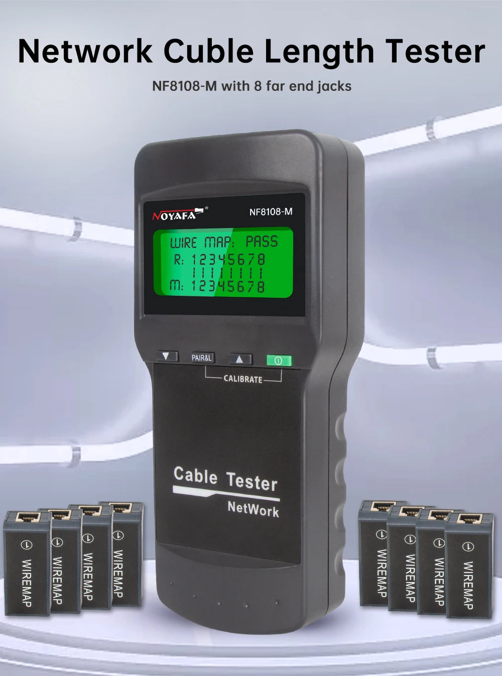 NOYAFA new NF-8108M network cable tester professional rj45 tester Measure Length Cabl Multifunctional poe Network Tools