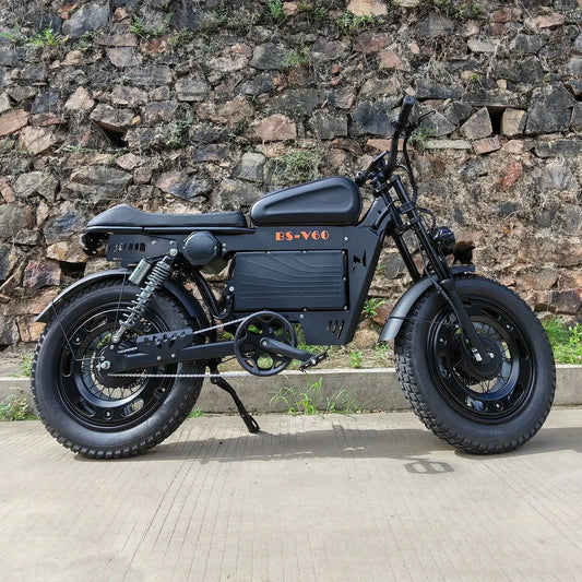 2500W Dual-Motor Electric Motorcycle 60V 40AH Battery, 120KM Range 20-inch Wide Tires with Hydraulic Brakes ebike