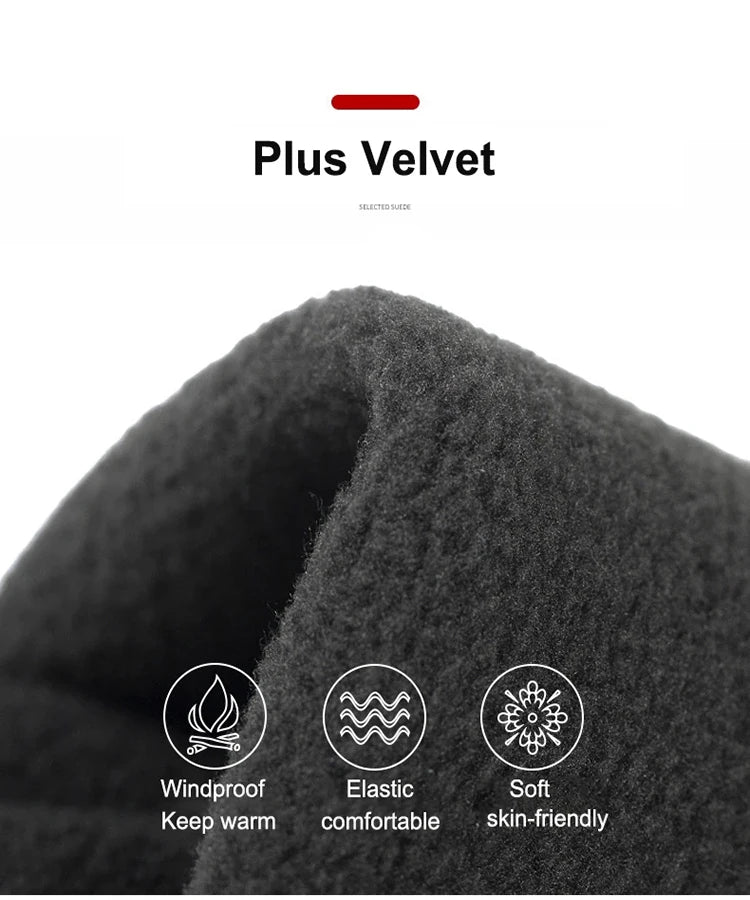 Men Women Winter Warm Gloves Plush Lined Windproof Coldproof Water-resistant Non-slip Touchscreen Gloves for Outdoor Sports