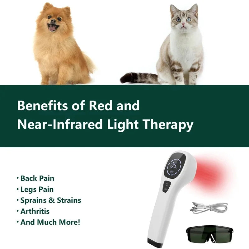 LLLT Cold Laser Therapy Device with 2*808nm Laser Diode Red Light Therapy for Pain Relief&Wound Healing&Joint/Muscle Stiffness