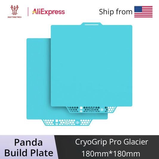 BIQU CryoGrip Pro Glacier Panda BuildPlate 180x180mm Plate Spring Steel Double-sided Textured for BambuLab A1 Mini 3D Printer