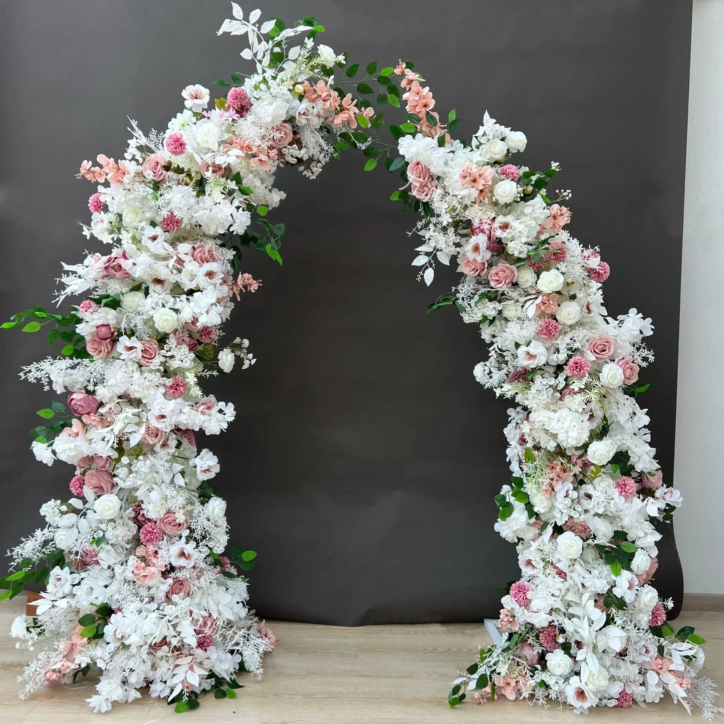 Trumpet Arch Artificial Flower Arrangement, Moon Shape, Wedding Background Props, Party Decoration, Luxury