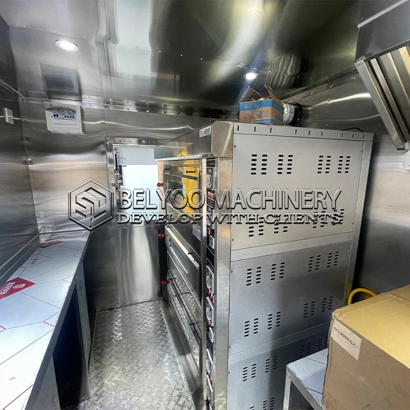 Belyoo Luxury Multifunction Concession Food Trailer Coffee Vending Truck Big Mobile Food Truck Food Trailer for Street Fast Food