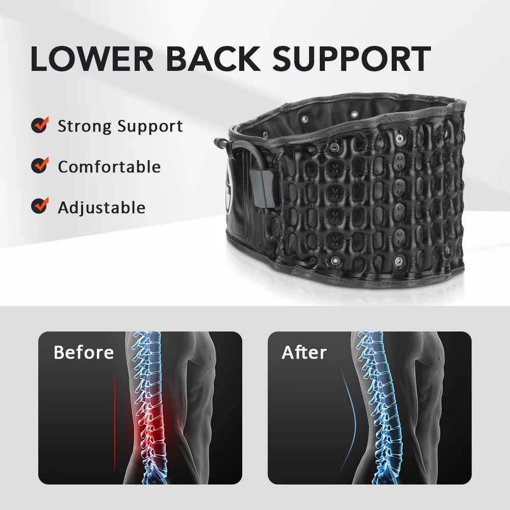 Inflatable Lumbar Waist Belt Air Decompression Back Support Health Care Spine Traction Back Massage Brace Hand Pumb Waist Strap