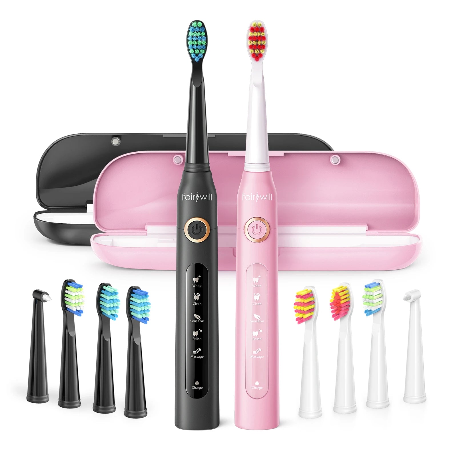 Fairywill Sonic Electric Toothbrush with travel case