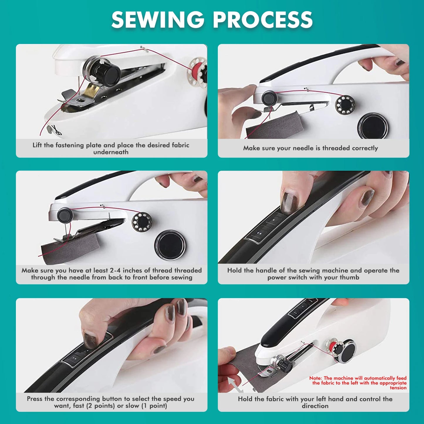 Mini Handheld Sewing Machine, Portable Electric Sewing Machine with Sewing Accessories