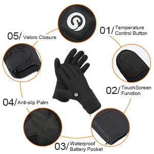 SAVIOR HEAT Heated Mittens Waterproof Electric Heated Skiing Gloves For Men Women Thermal Gloves With Rechargeable Battery Warm