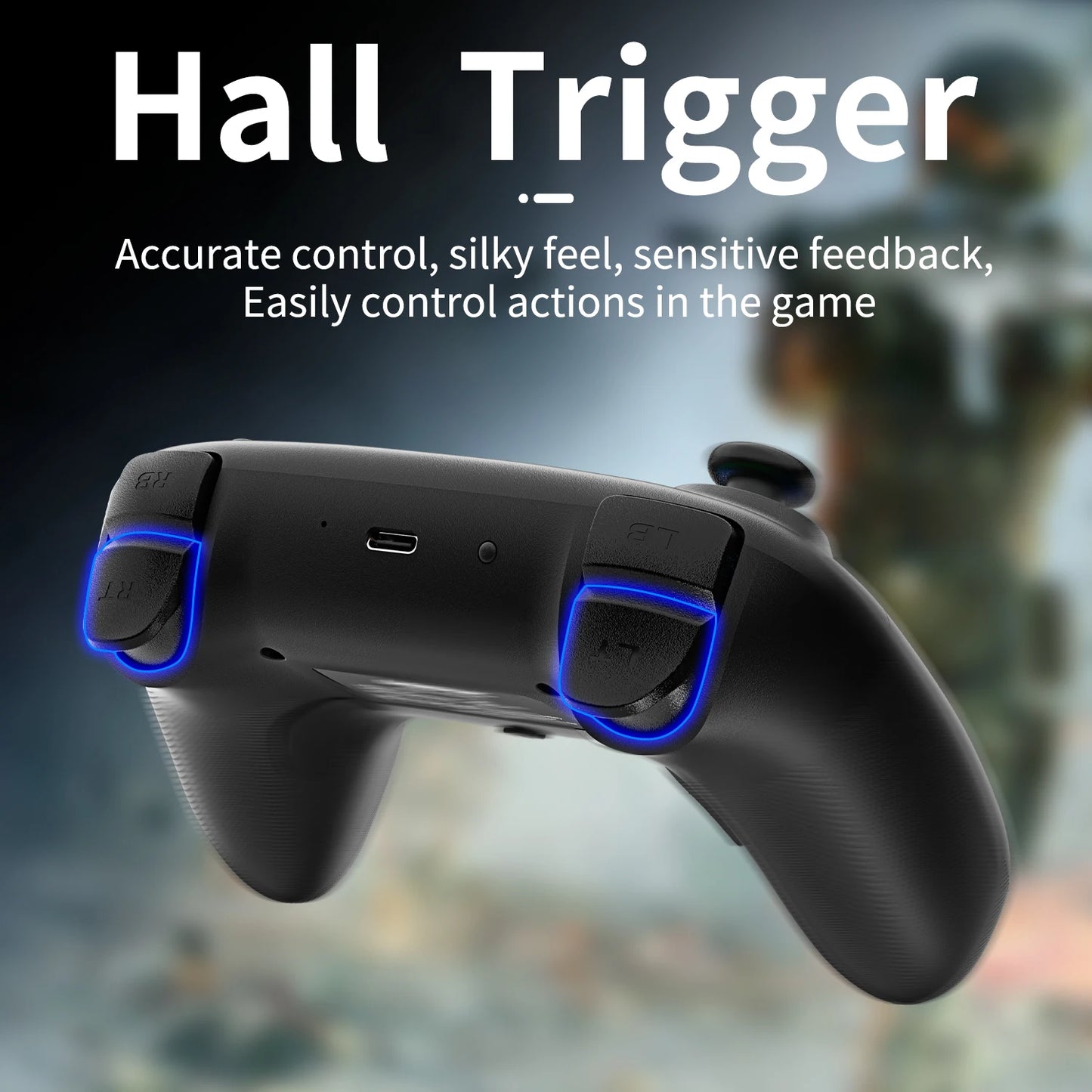 ANBERNIC RG P01 Gamepad Wireless Gaming Controller Hall Trigger Joystick Macro Key RGB Breathing Light For Switch PC Android IOS
