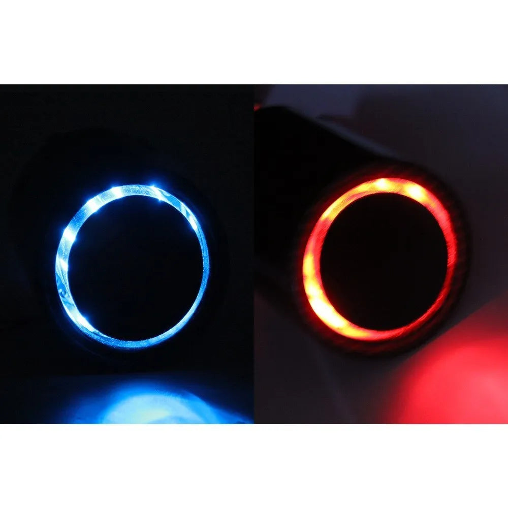 Exhaust Muffler Light Flaming Universal LED Tip Pipe Straight Car Modified Single Outlet Exhaust Pipe Tail Throat Red/Blue