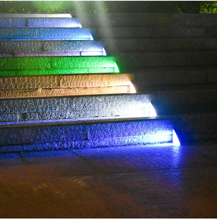 LED Outdoor Solar Light Step Lamp Lens Design Super Bright IP67 waterproof Anti-theft Stair Light Decor Lighting For Garden Deck
