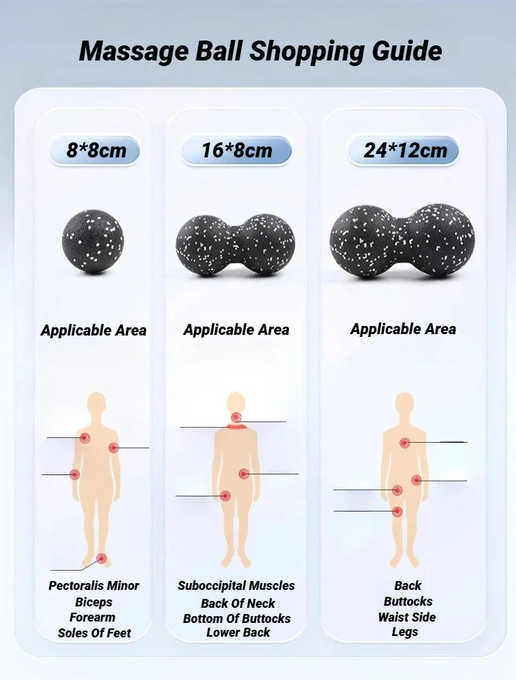 Yoga Peanut Balls Body Massage Fascia Ball Suit Foam Block High Density Muscle Relaxation Lacrosse Exercise Fitness Relieve Pain