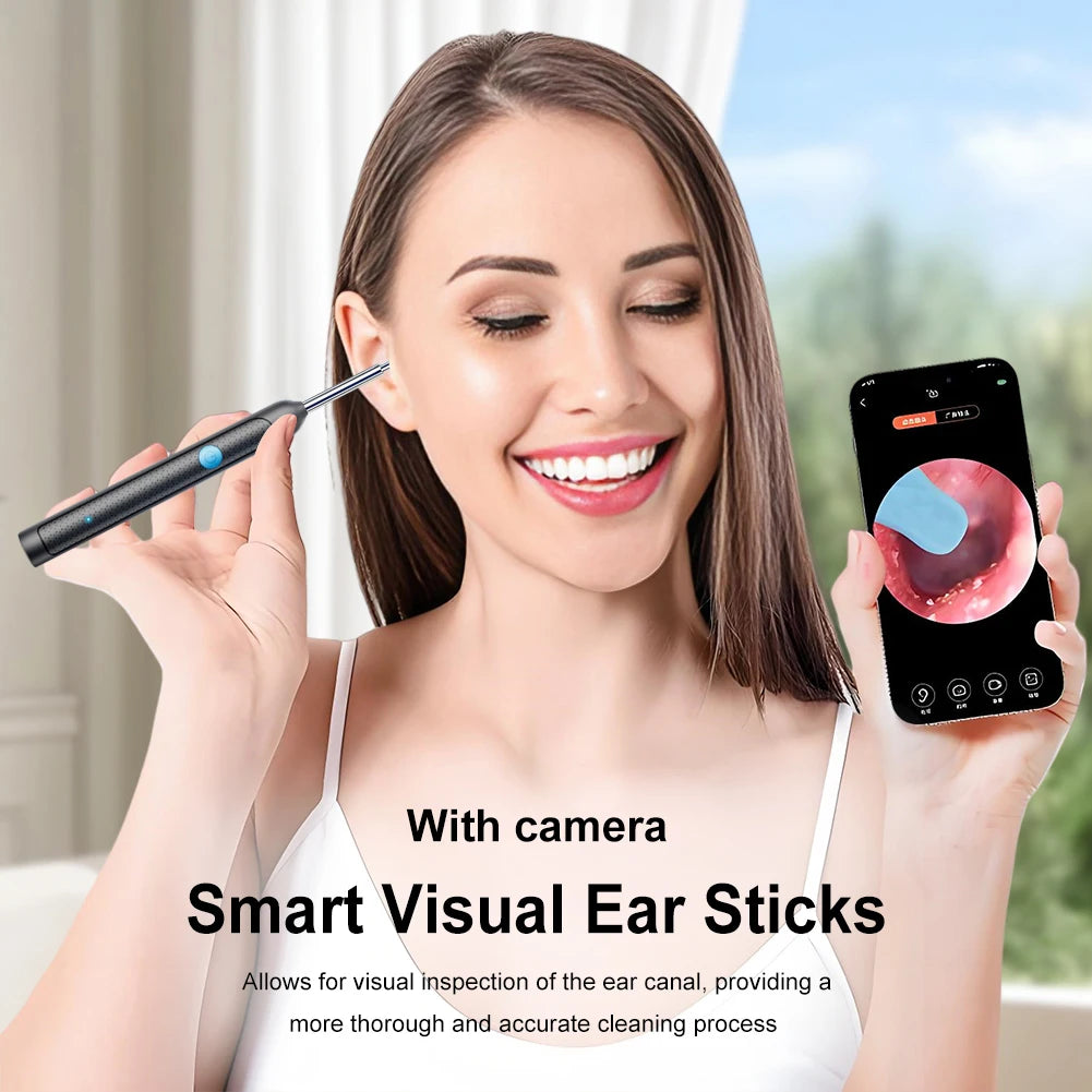 Visual Ear Wax Cleaner with Camera Safe Earwax Removal Endoscope with Camera Luminous Otoscope Ear Cleaning Tools Ear Care