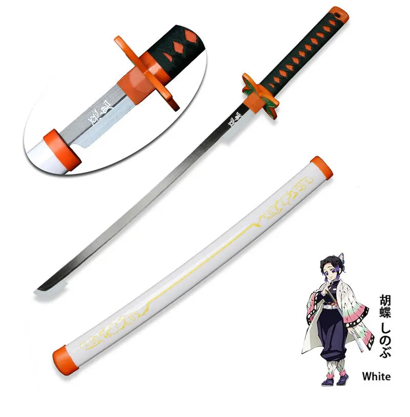 Anime Bamboo Katana 80cm /31.5in  Wooden Sword Cosplay  Props Giyuu Blue Tanjirou Kyoujurou Party Gift