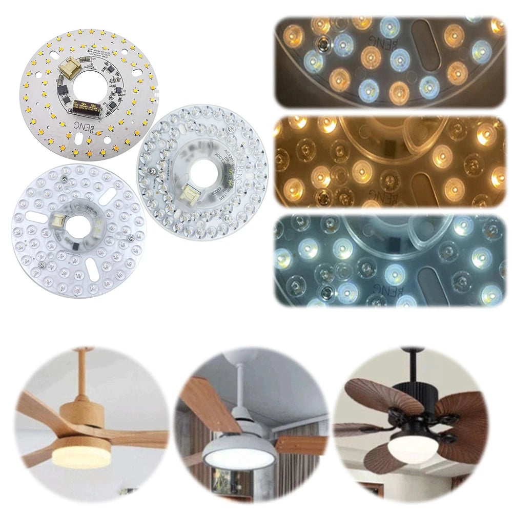 3.9/4.9/6.2 Inch 3000/4000/5000K Ceiling Fan Light Retrofit Kit Ceiling Flush Light Replacement Panel Pendant Light Round Panel